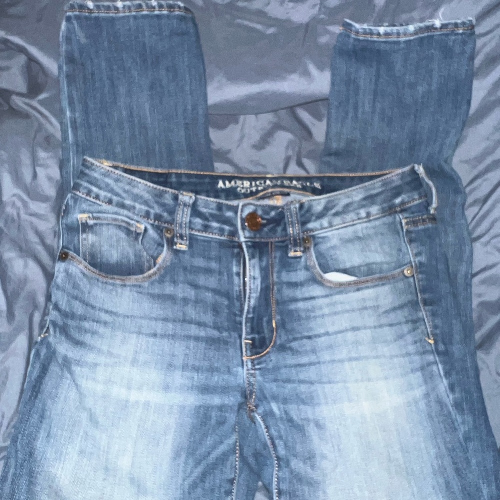 American Eagle Outfitters Women's Classic Blue Straight Leg Jeans